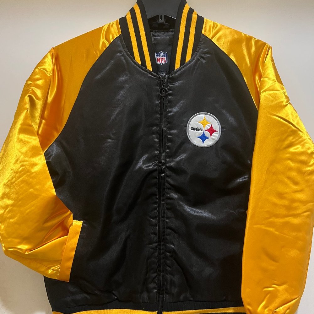 Pittsburgh Steelers Women Satin Jacket by G-III -Polyfill Jacket With Zipper NE